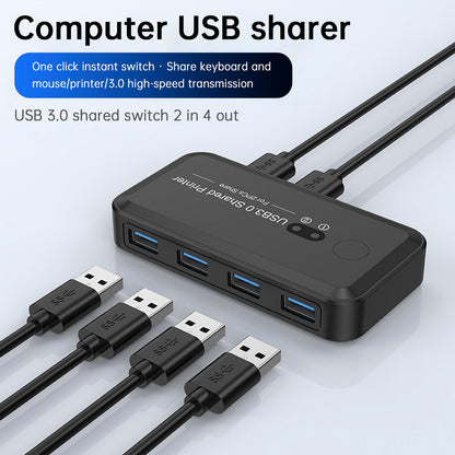 Dispositivo di condivisione stampante con switch USB 3.0 a 2 ingressi e 4 uscite, condivisione di due computer