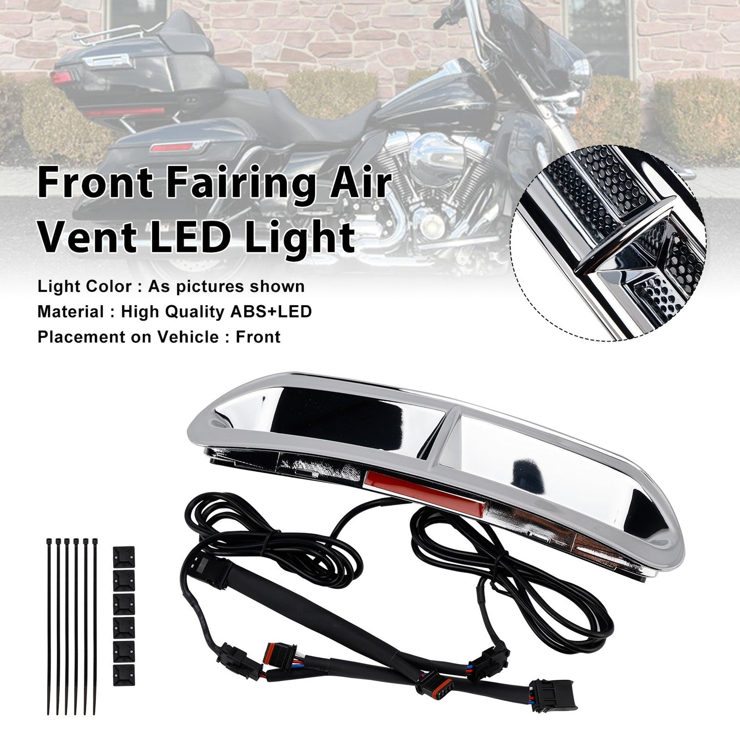 Luce LED per presa d'aria anteriore per Touring Street Glide 2014-2024