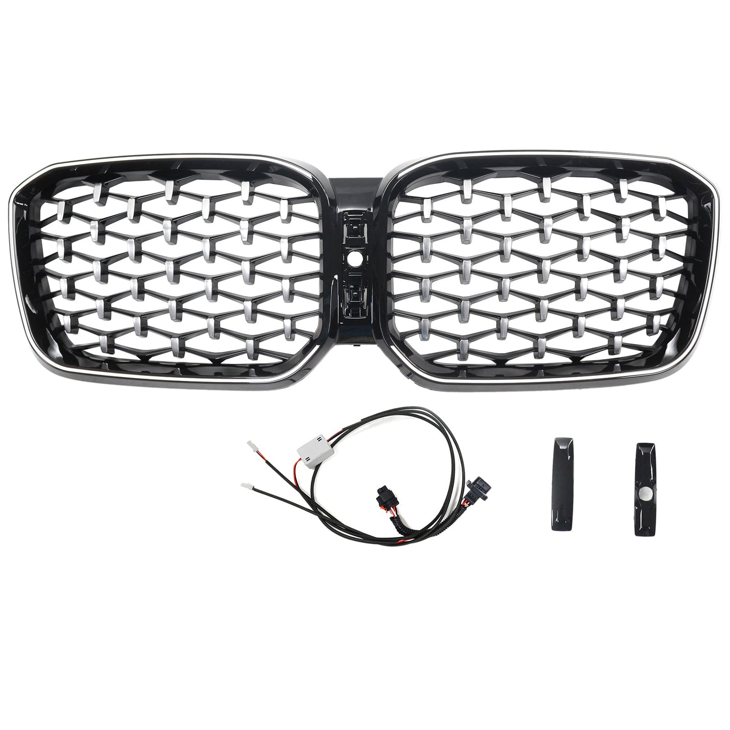 Griglia a rene per paraurti anteriore diamantata BMW X3 G01 X4 G02 2022-2025 cromata