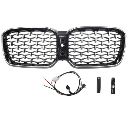 Griglia a rene per paraurti anteriore diamantata BMW X3 G01 X4 G02 2022-2025 cromata