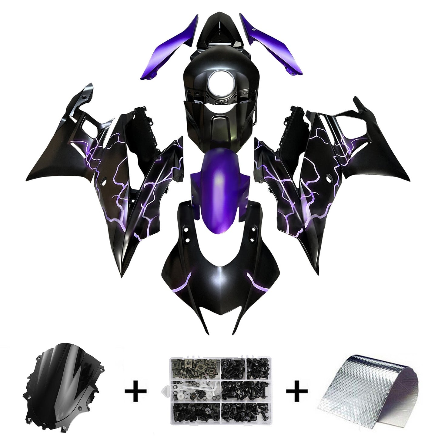 Kit carenatura iniezione in plastica ABS adatto per Yamaha YZF-R3 R25 2019-2021