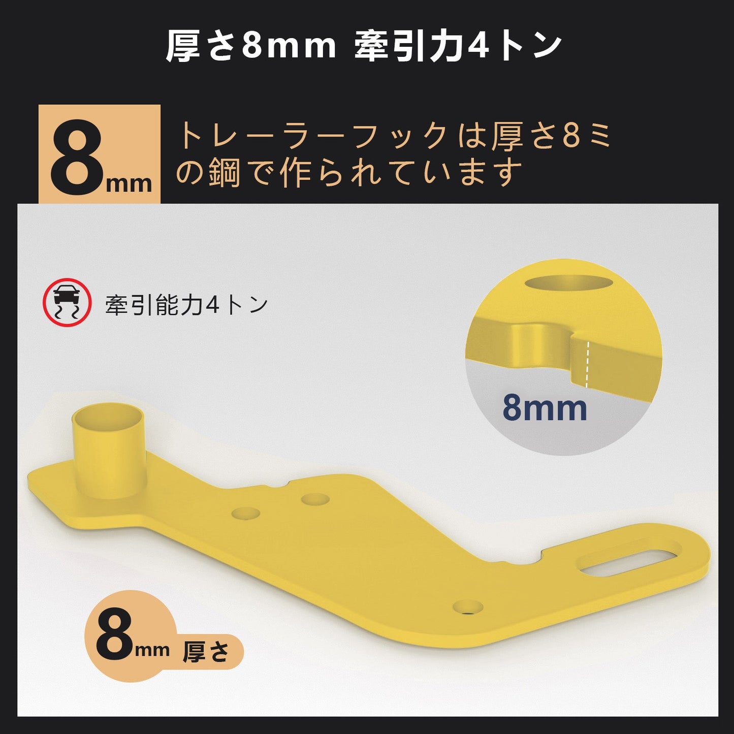 Gancio di traino per gancio di traino anteriore sinistro Suzuki Jimny JB64W JB74 2019-2023