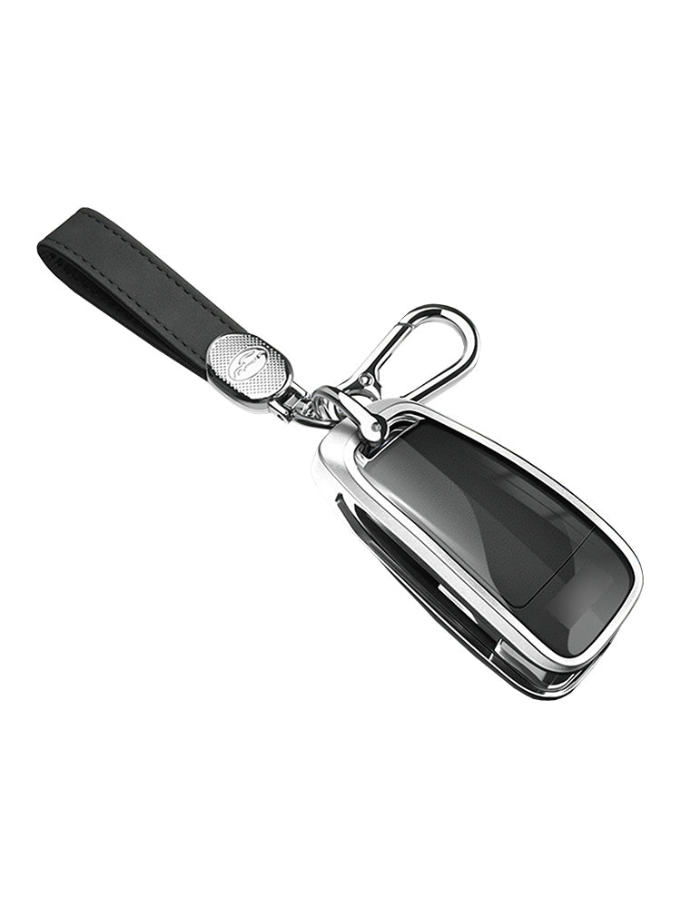 Custodia per chiave auto in TPU nero in lega di alluminio con fibbia per Audi a6l a4l a3