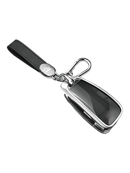 Custodia per chiave auto in TPU nero in lega di alluminio con fibbia per Audi a6l a4l a3