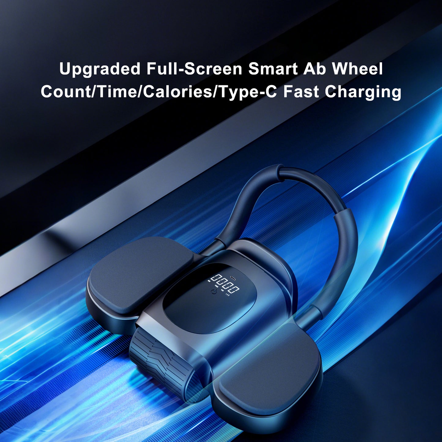 Rullo per addominali aggiornato con timer e core trainer con supporto per il gomito, rimbalzo automatico e display LCD - Include ginocchiere perfette per gli allenamenti a casa Nero