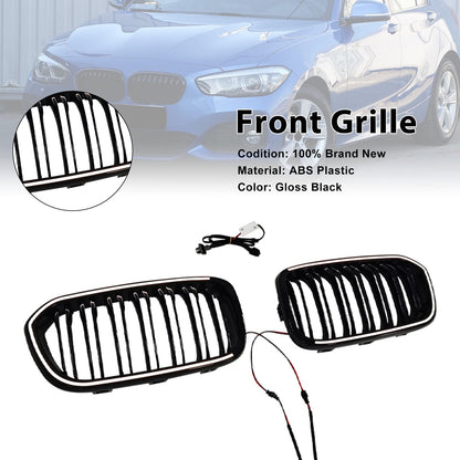 Griglia anteriore a doppio rene nera per BMW Serie 1 F20 F21 2015-2017.