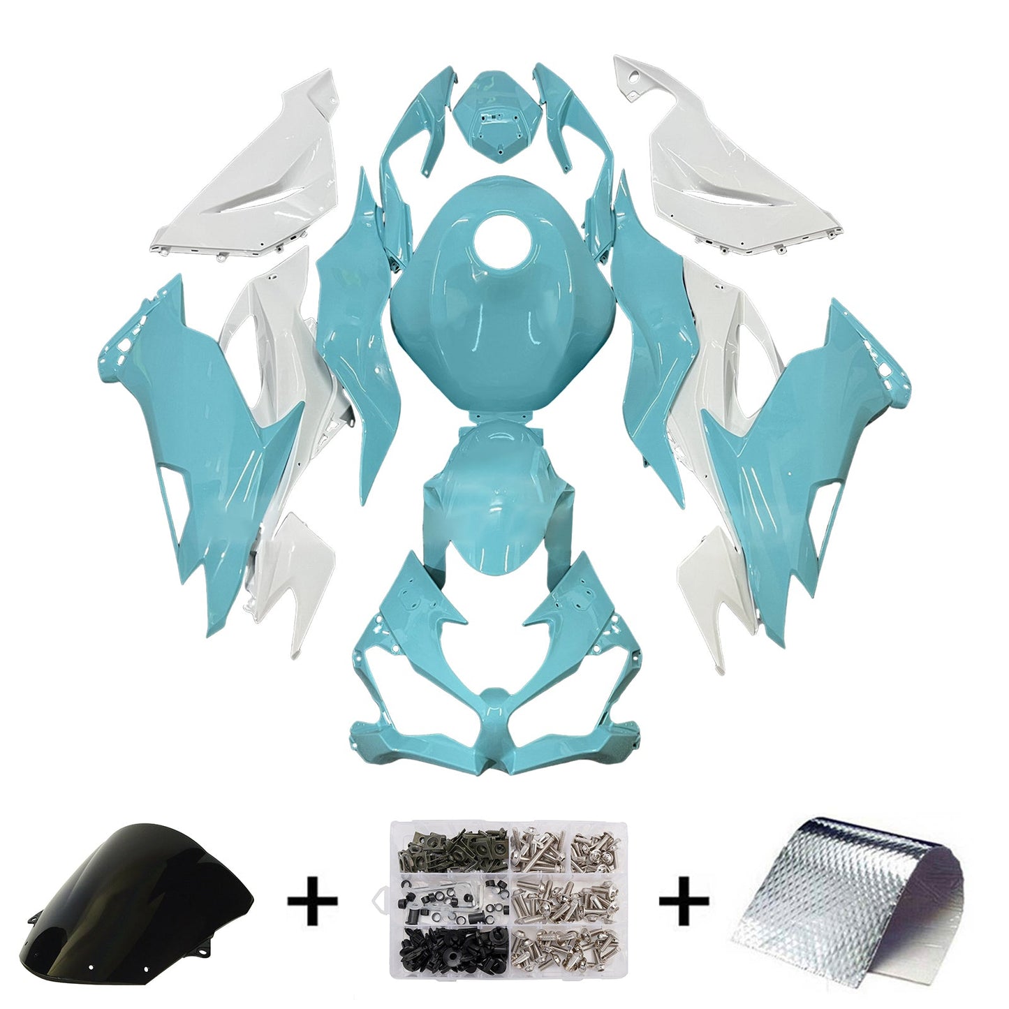 Kit carenatura iniezione in plastica ABS adatto per Kawasaki ZX6R 2019-2023