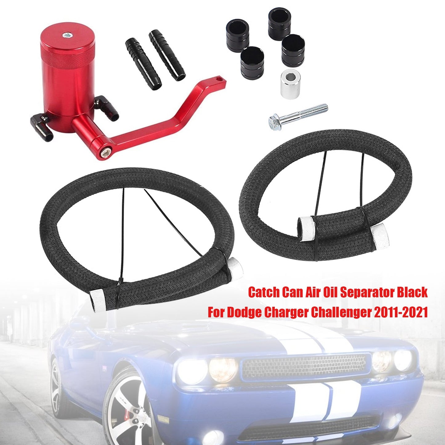Separatore aria/olio Catch Can rosso per Dodge Charger Challenger 2011-2021