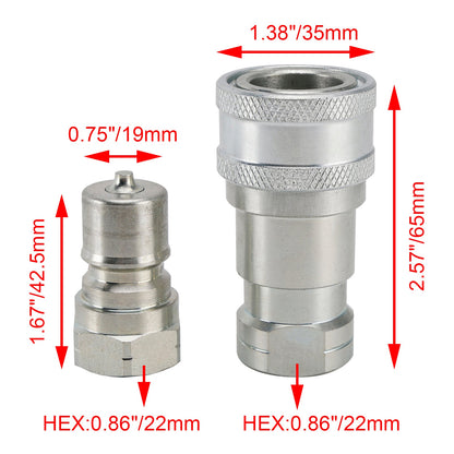 Giunti idraulici a sgancio rapido ISO 7241-B da 3/8"" NPT