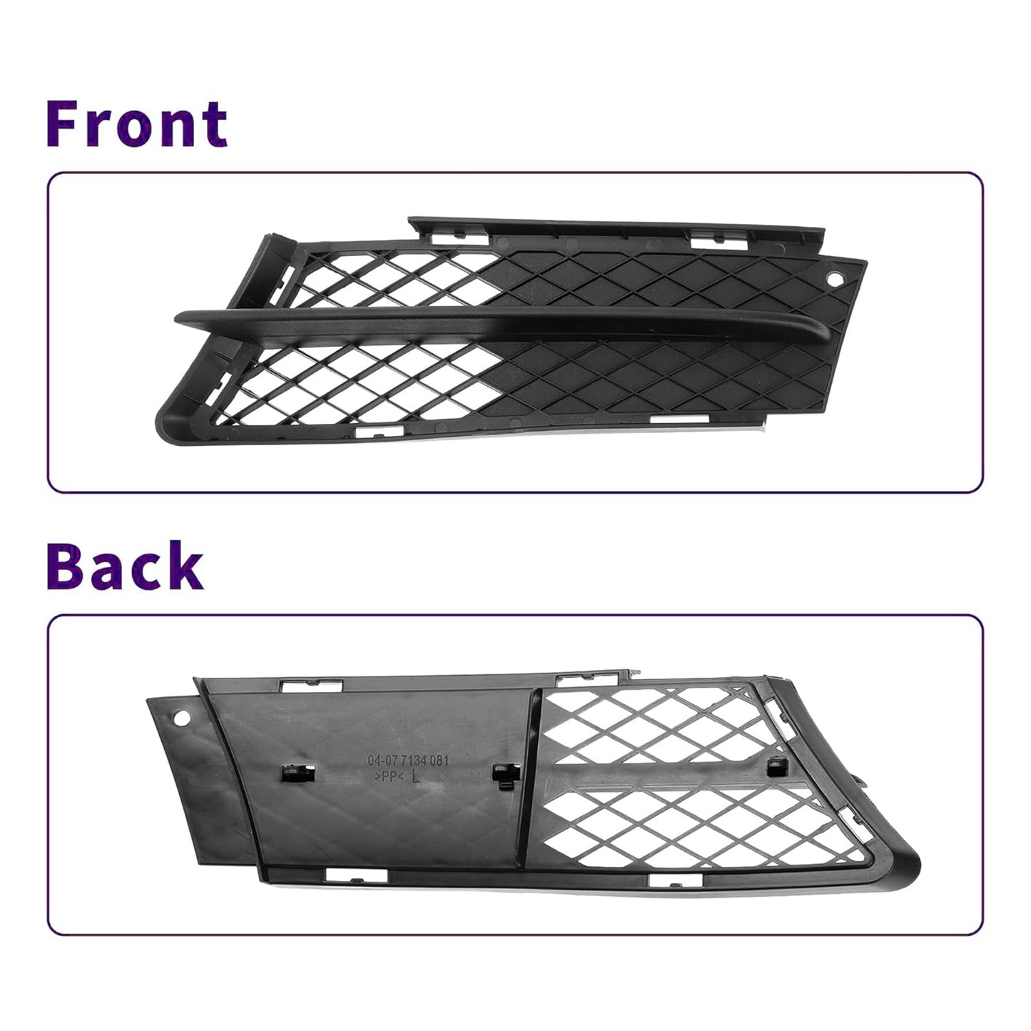 Griglia fendinebbia anteriore per BMW Serie 3 E90 E91 2006-2008 51117134081