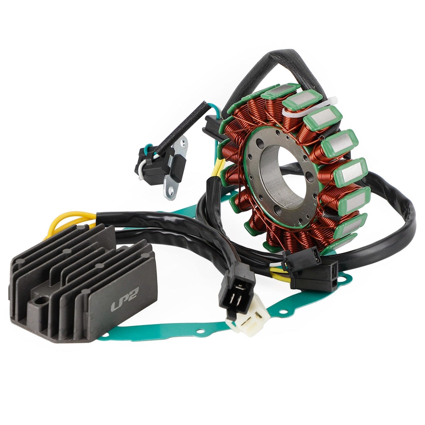 Per Suzuki SV650S 99-02 Magneto Statore + Raddrizzatore di tensione a 2 spine + Guarnizione 32800-24B01