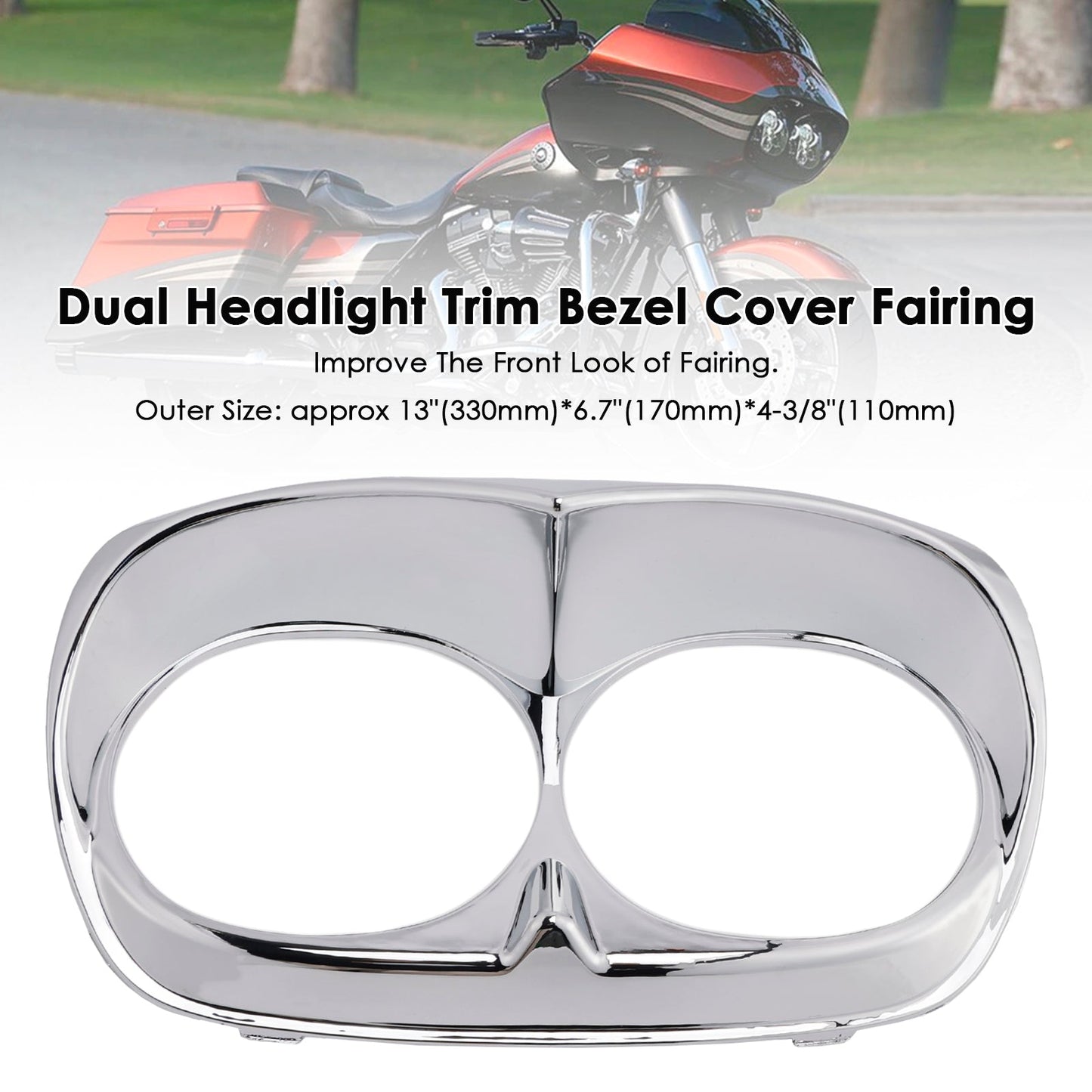 Copertura della cornice del faro anteriore doppio per Road Glide 1998-2013