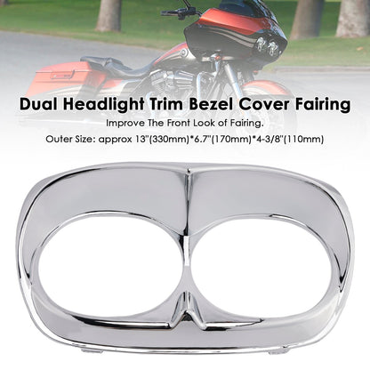Copertura della cornice del faro anteriore doppio per Road Glide 1998-2013