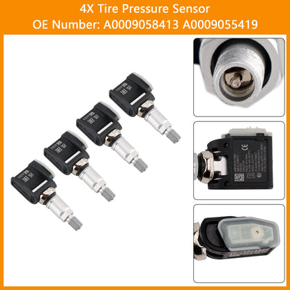 4x Sensore di pressione pneumatici A0009058413 A0009055419 per Mercedes Classe E W214 S214