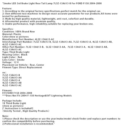 Fanale posteriore a LED 3a luce di stop FORD F150 2004-2008 fumé 7L3Z-13A613-B 4L3Z-13A613-AC