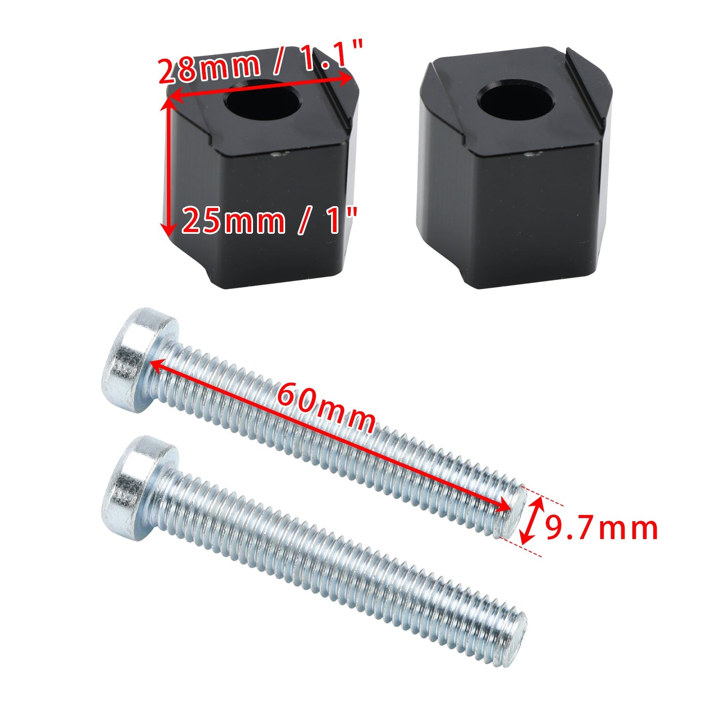 Distanziali per riser manubrio + 25mm per 390 790 890 1290 Adventure / R 2019-2024