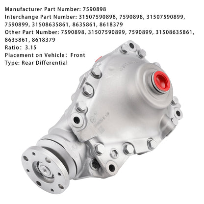 Differenziale anteriore BMW F20 F30 F31 F32 X5 E70 X6 E71 31507590898 Rapporto 3,15 7590898 31507590898