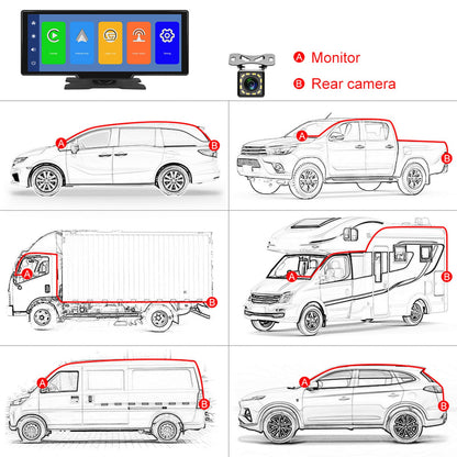 Sistema di navigazione per auto con display HD da 10,26 pollici, CarPlay, macchina all-in-one, telecamera a 12 LED