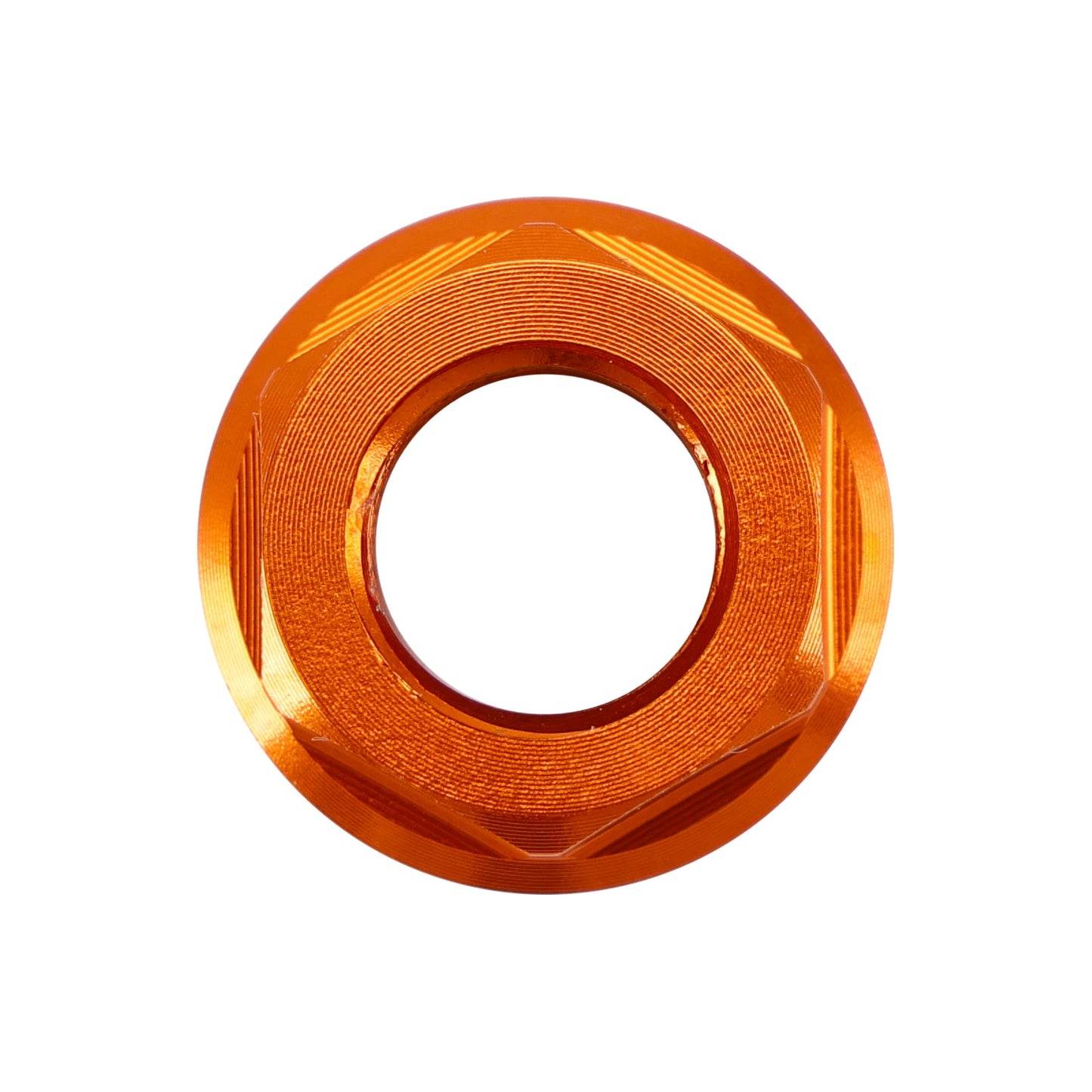 Confezione da 6 dadi flangiati per pignone posteriore in alluminio M10X1,5 mm arancioni per moto