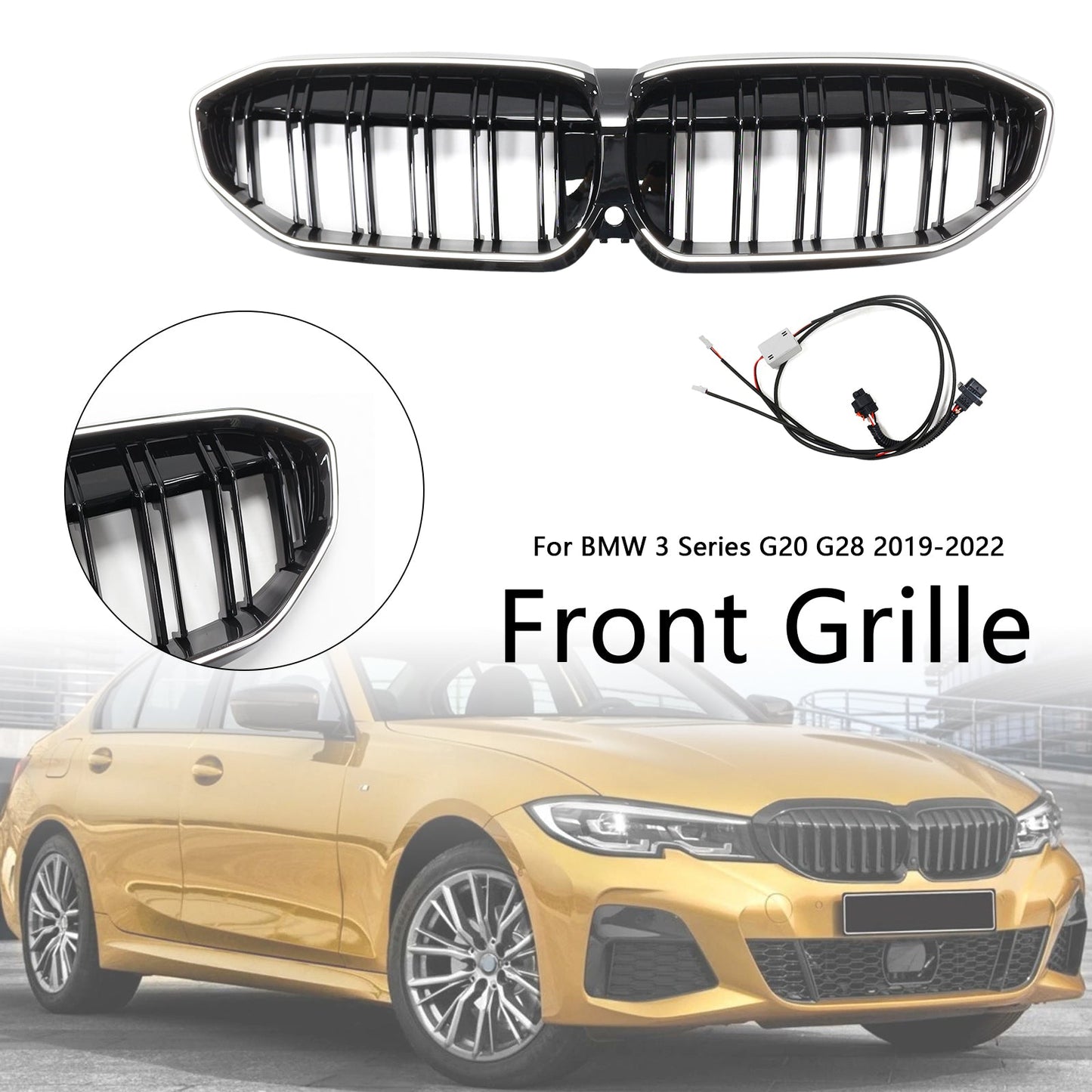 Griglia a doppio rene nera BMW Serie 3 G20 2019-2022 51138072085