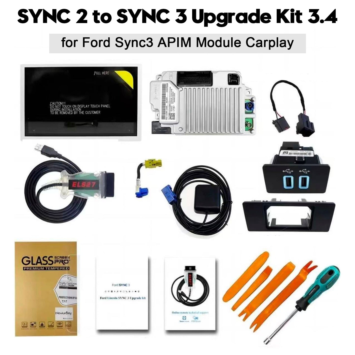 Kit di aggiornamento da SYNC 2 a SYNC 3 3.4 per modulo APIM Ford Sync3 Carplay
