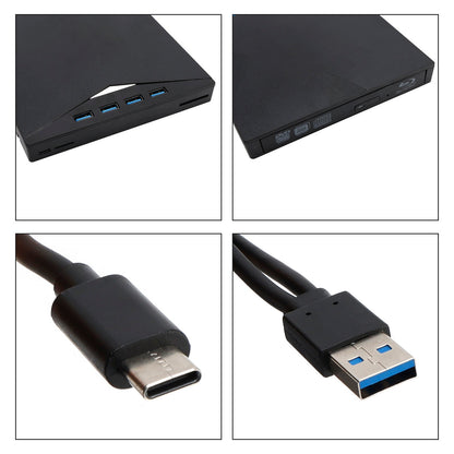 Masterizzatore BD 7 in 1 esterno USB 3.0, lettore DVD, CD, registratore 3D, lettore di film.