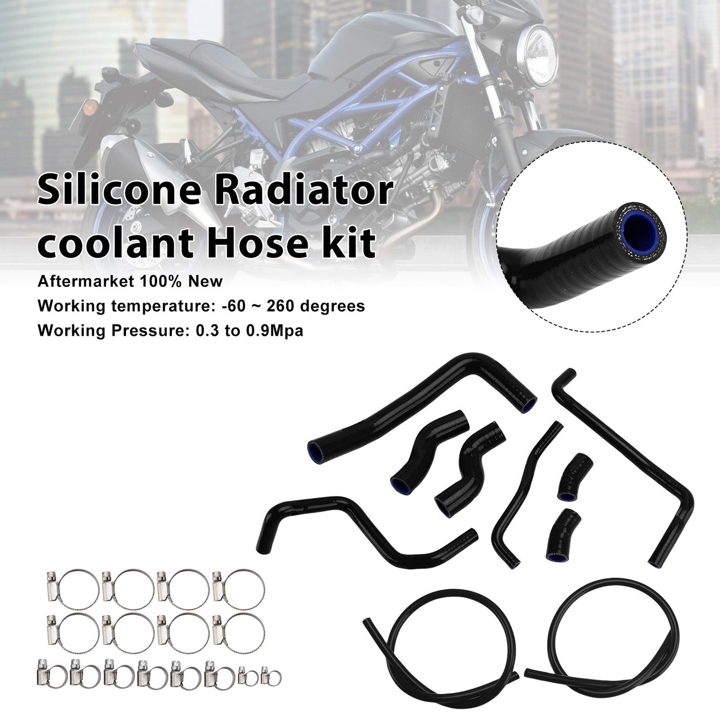 Tubo flessibile del liquido di raffreddamento del radiatore in silicone Suzuki SV 650 SV650 2016-2025