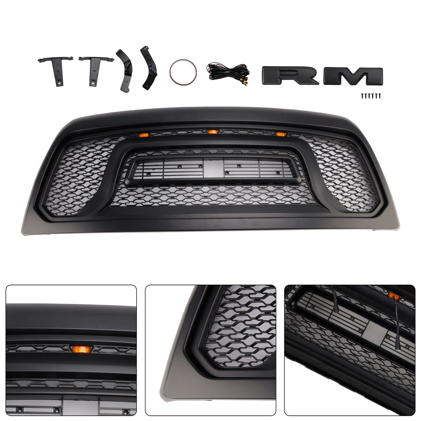 Dodge Ram 2500/3500 Laramie Limited 2010-2018 con griglia paraurti anteriore con luci a LED