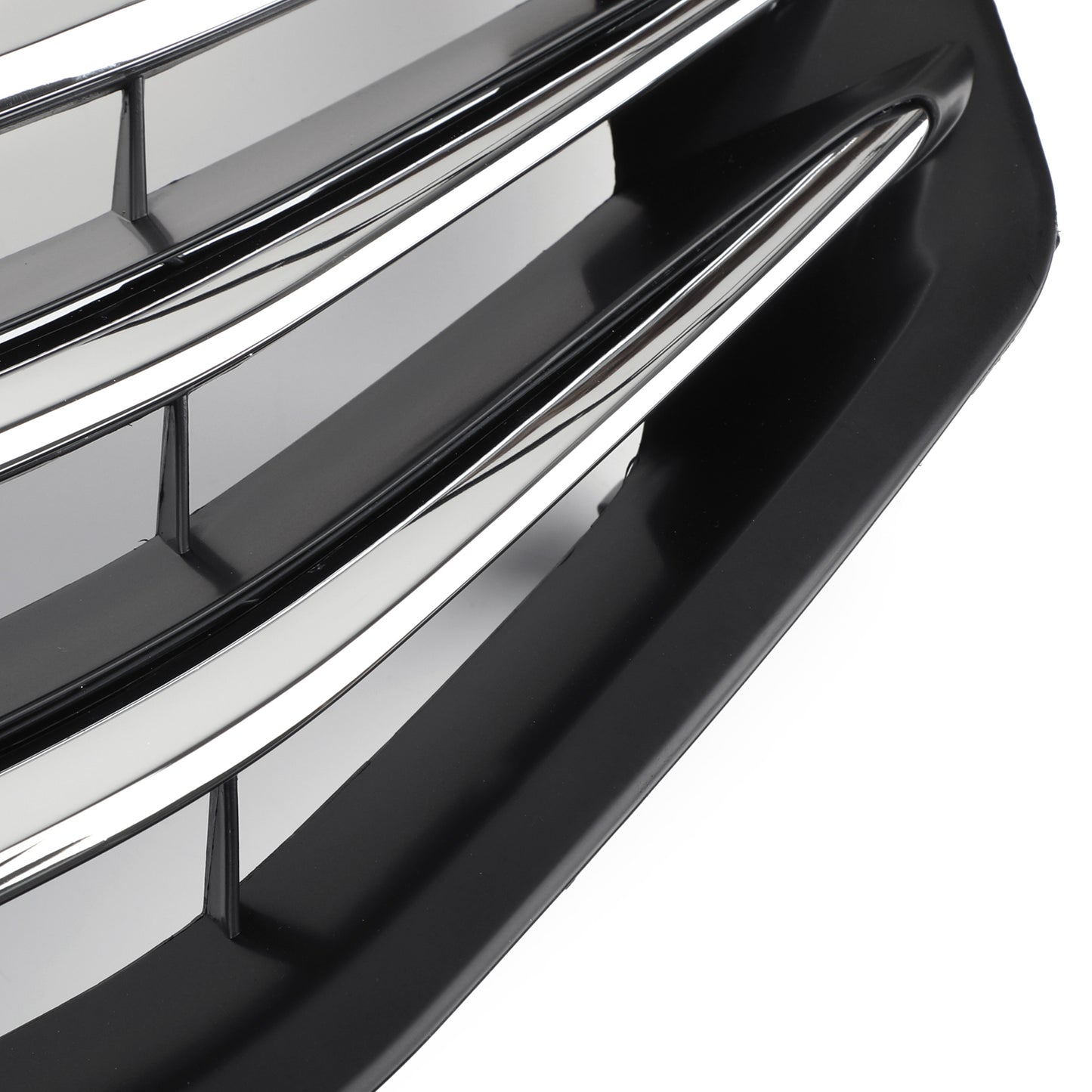 Black Chrome Front Upper Bumper Hood Grille Grill Per Honda Accord 2011-2012 4DR