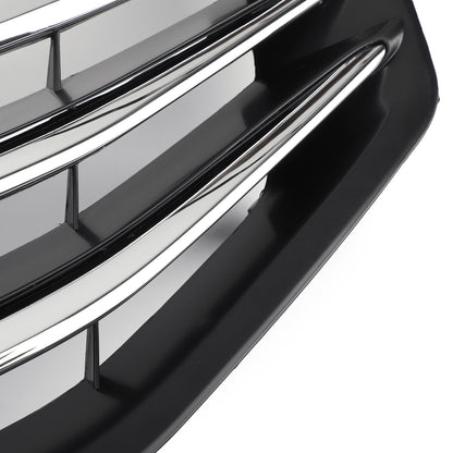 Black Chrome Front Upper Bumper Hood Grille Grill Per Honda Accord 2011-2012 4DR