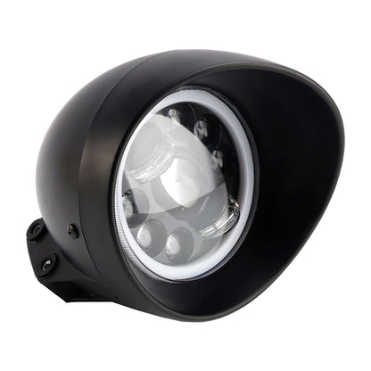 Faro anteriore per moto da 5,75"" con fendinebbia a 9 lampadine per moto e scooter, cromato