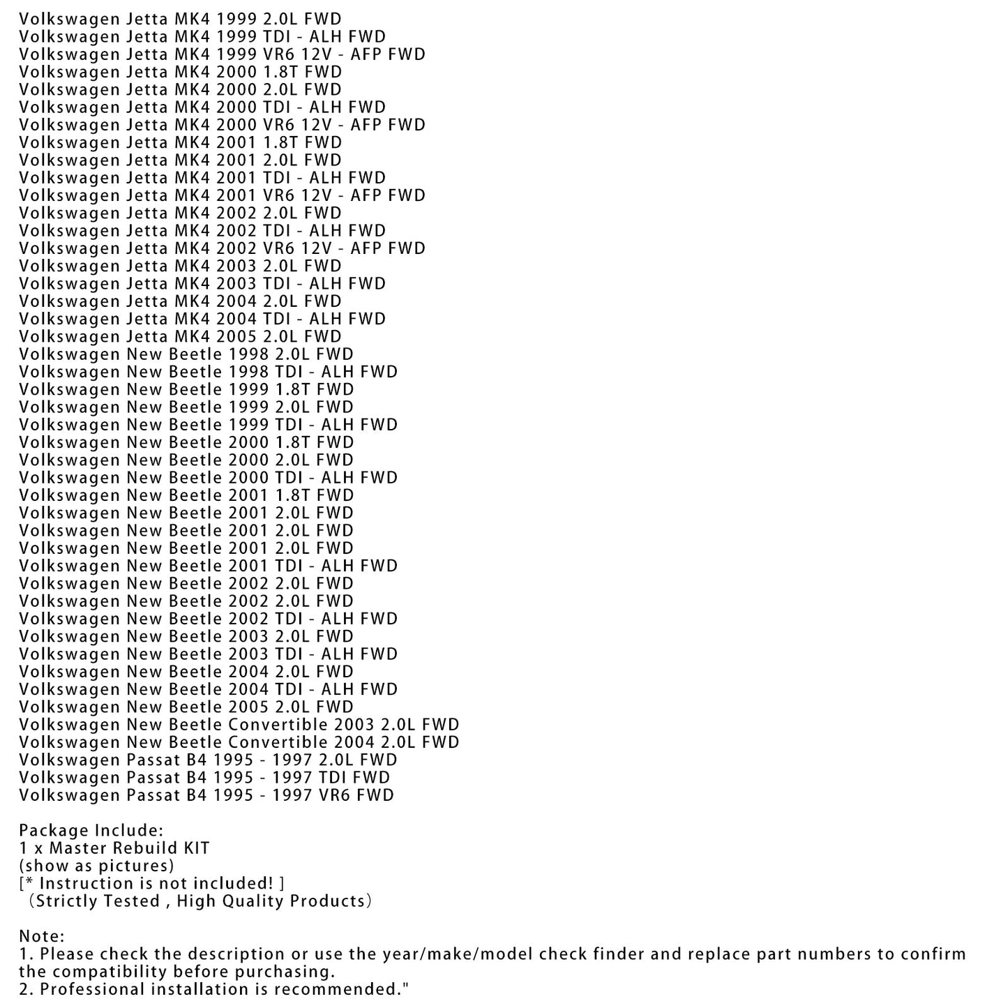 Kit di revisione e ricostruzione della trasmissione principale per Volkswagen New Beetle TDI del 2000 ALH FWD 01M