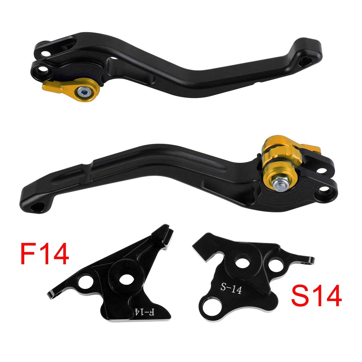 Nuova leva freno e frizione corta compatibile con Suzuki GSF650 GSXR1300 DL1000, colore oro.