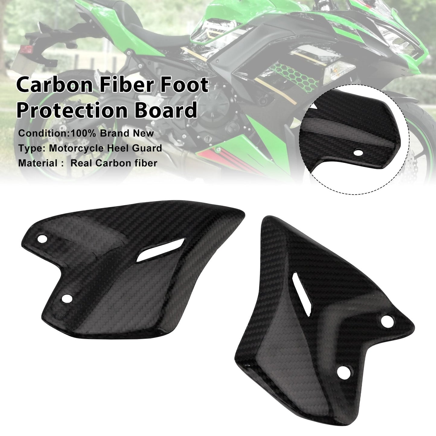 Pedana in vera fibra di carbonio per Kawasaki Ninja 650 Z650 2017-2025
