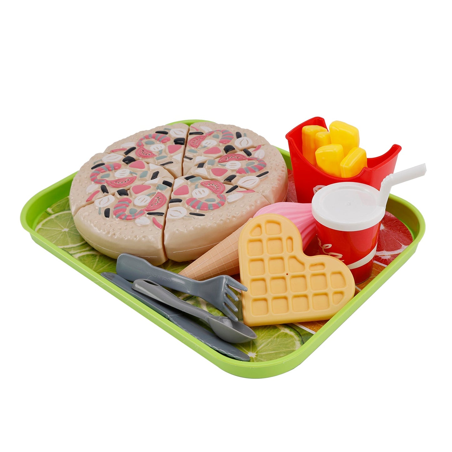 Pizza e gelato, giocattolo per bambini, set da cucina con cibo finto, giocattolo per bambini
