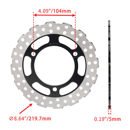Disco freno posteriore pieno per Kawasaki Ninja 250 R EX250 2008-2012