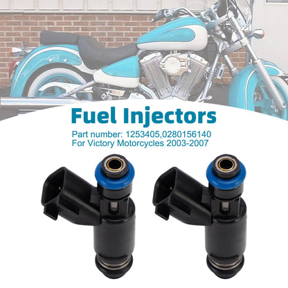 2 iniettori di carburante 1253405 0280156140 per motociclette Victory 2003-2007