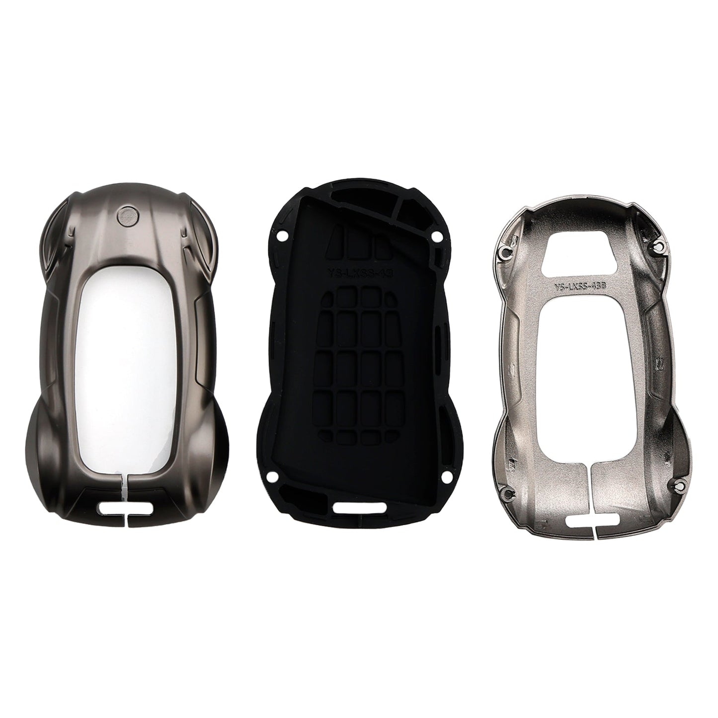 Custodia in pelle e lega di zinco grigia per chiave auto per Lexus ES260h/RX350h/LS500h