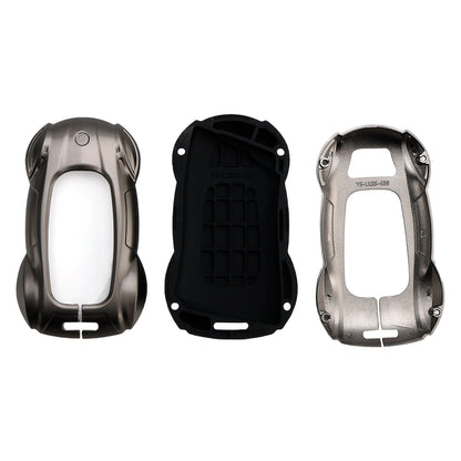 Custodia in pelle e lega di zinco grigia per chiave auto per Lexus ES260h/RX350h/LS500h