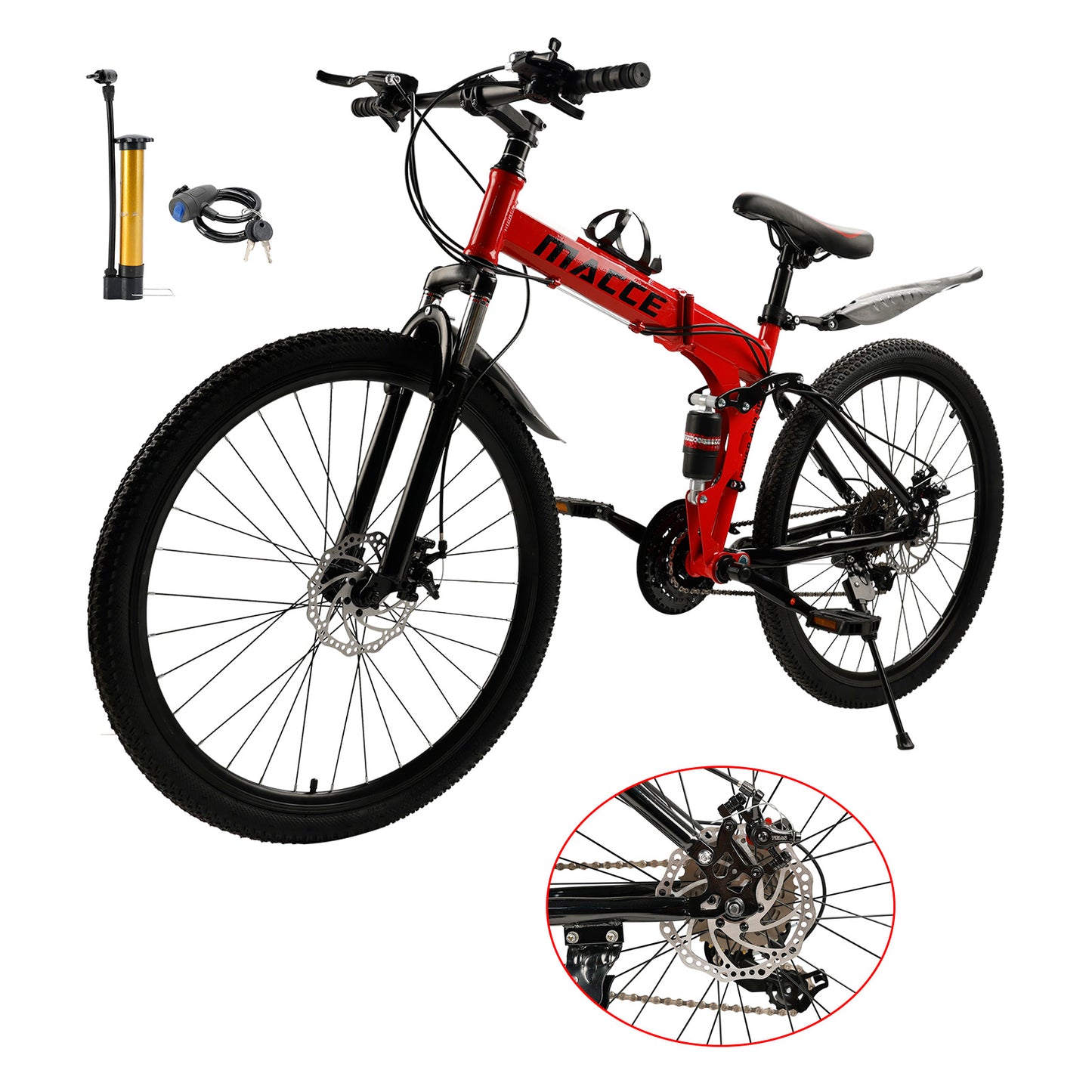 Ruote da 26 "27 velocità a doppio disco a doppio freno pieghevole mountain bike mtb per adulti neri