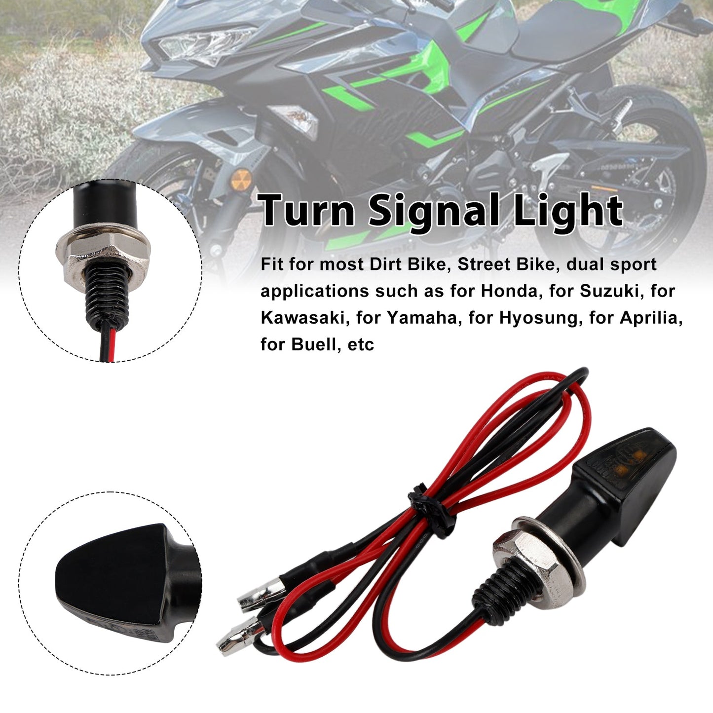 Indicatore di direzione a LED da 12 V, 8 mm, universale per moto Yamaha
