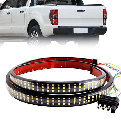Striscia di luci posteriori a LED per auto e camion, indicatori di direzione dinamici, tre file da 1,5 metri