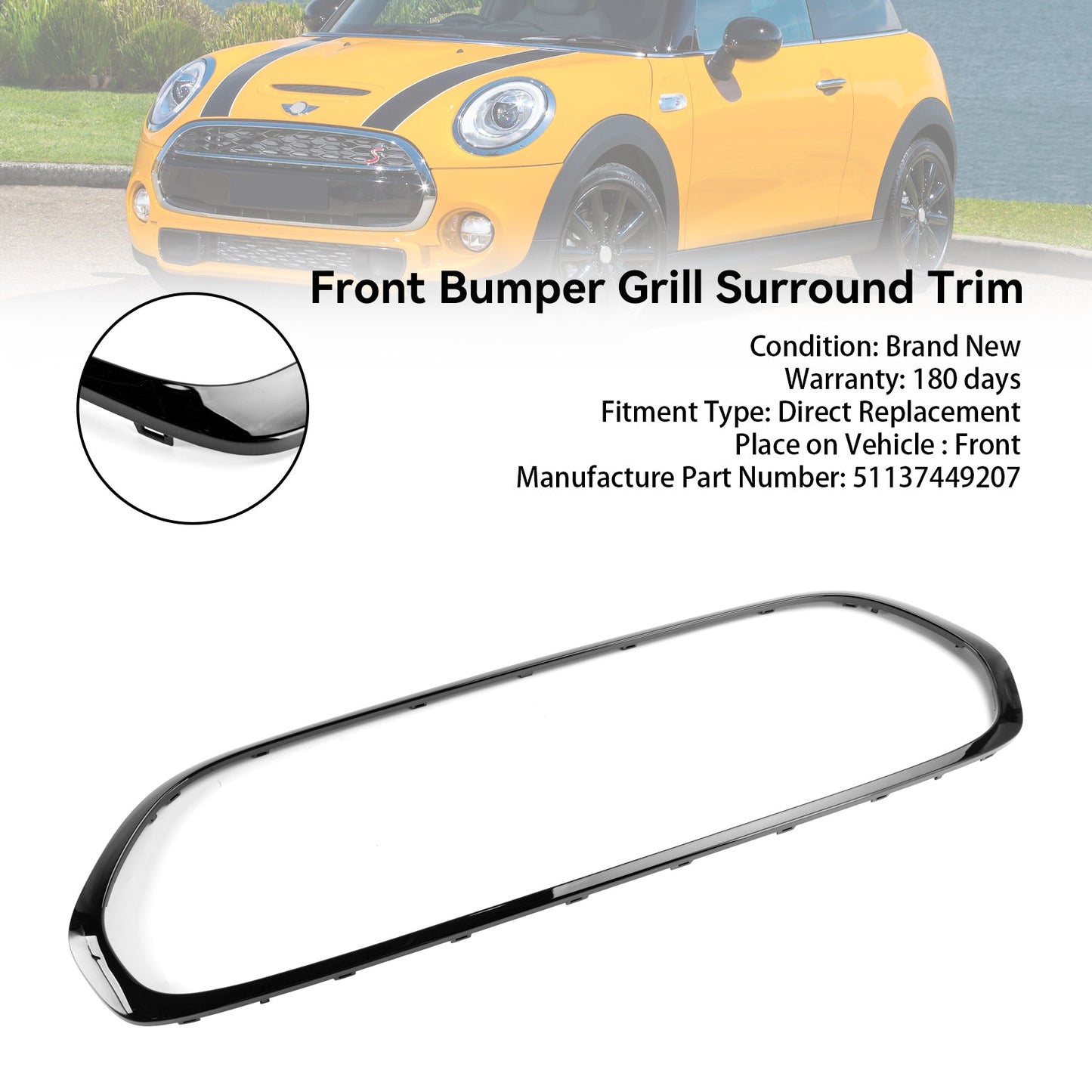 2014-2021 Mini Cooper F55 F56 F57 Griglia anteriore Griglia Surround 51137449207