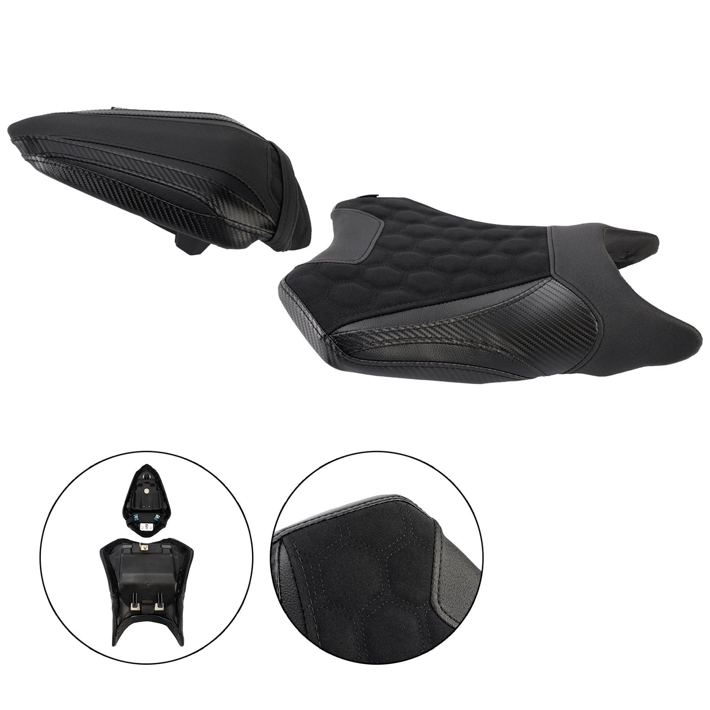 Kit sella conducente e passeggero per Kawasaki Ninja 500 Z500 2024-2025, cuscino posteriore verde