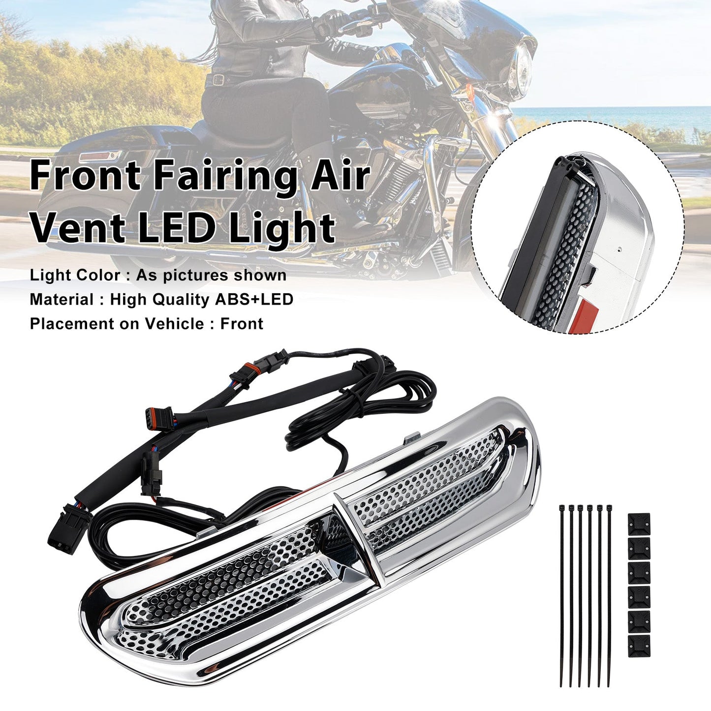 Luce LED per presa d'aria anteriore per Touring Street Glide 2014-2024