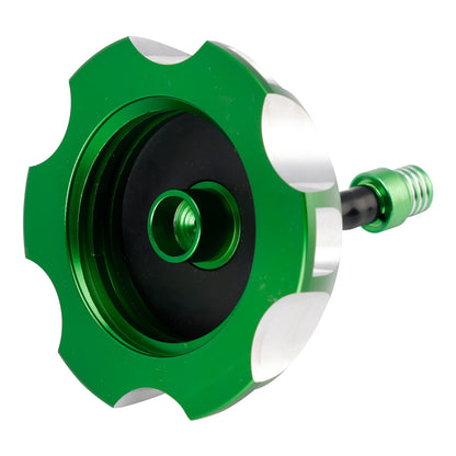 Tappo serbatoio carburante in alluminio con sfiato verde per Kawasaki KX65 KX85 KX100 KX125 2000-2013
