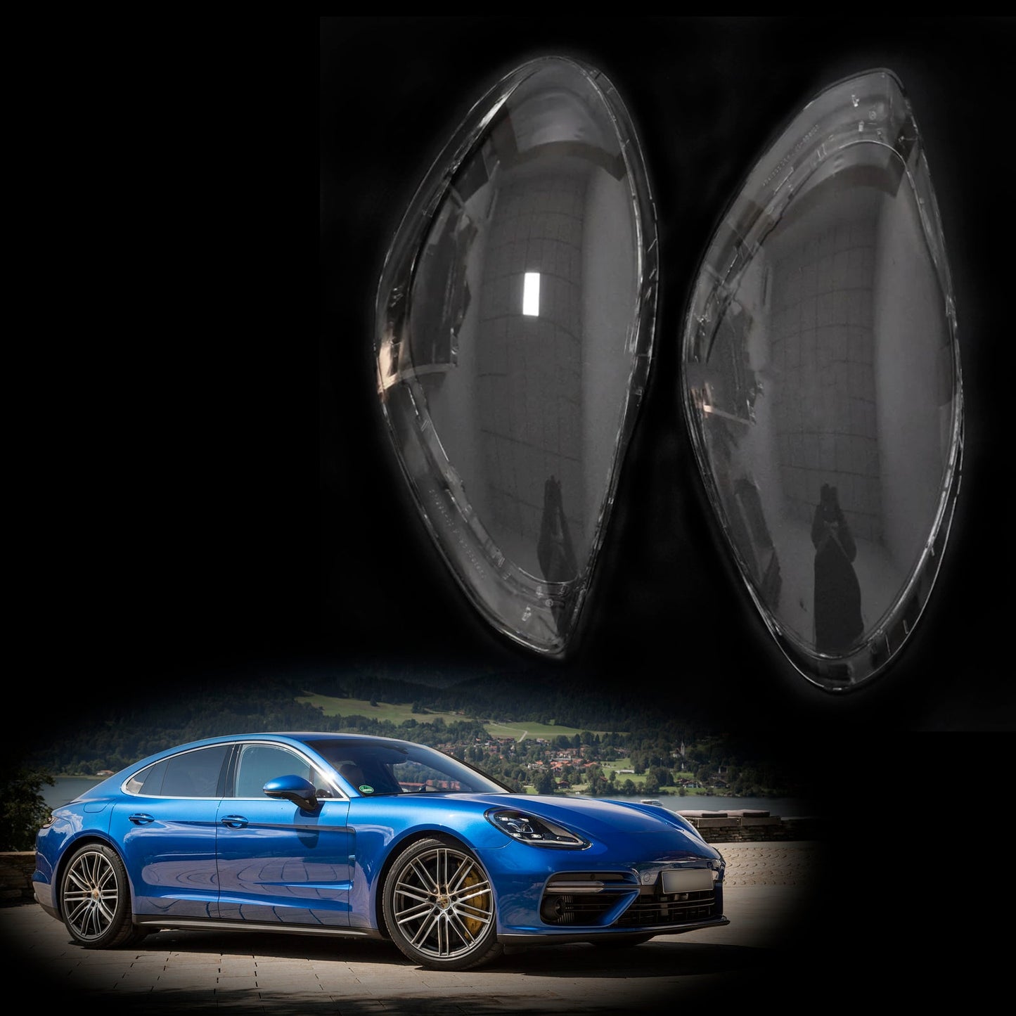 Copri lente faro anteriore trasparente Porsche Panamera 2017-2020 (2 pezzi)