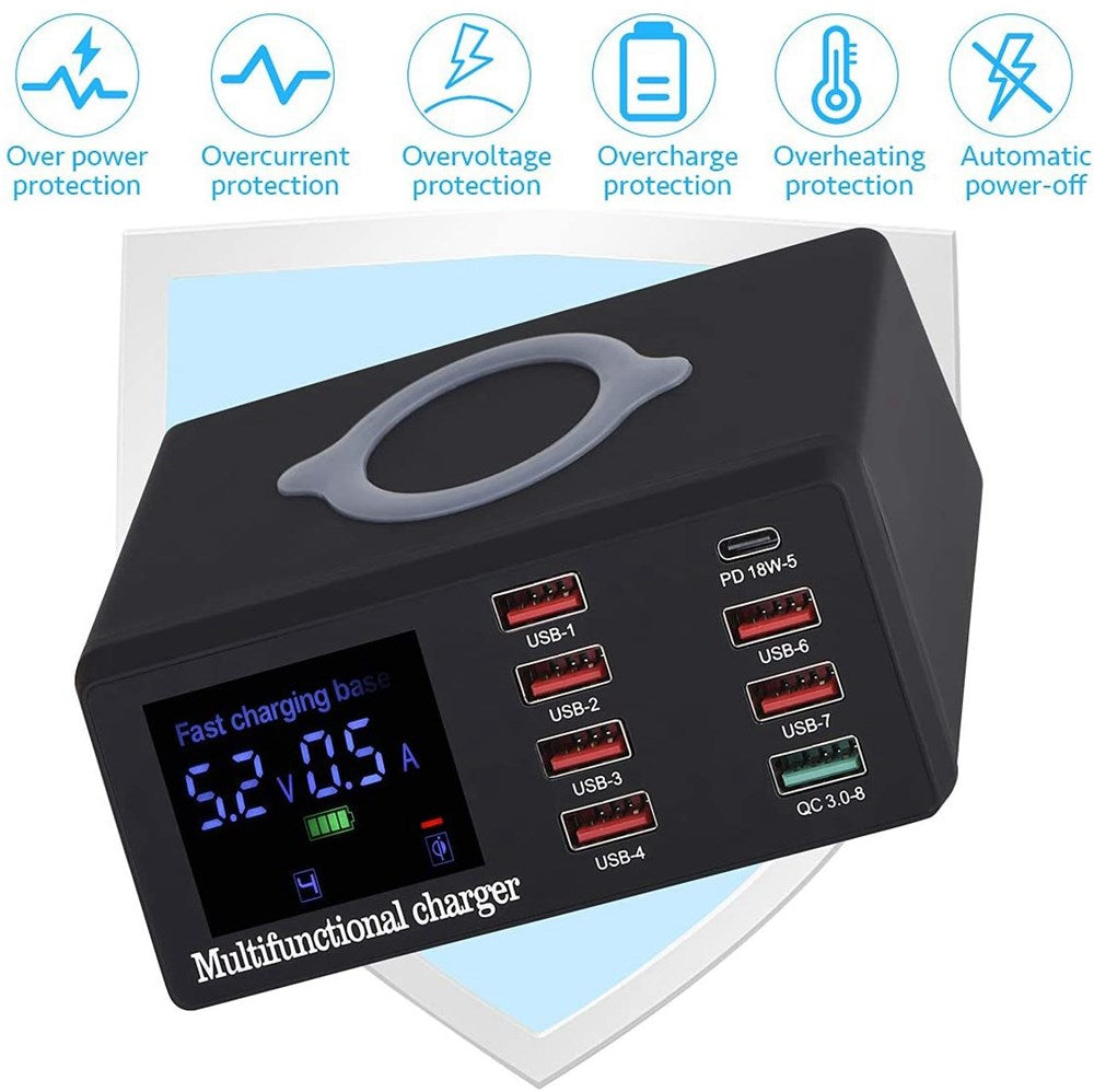 Caricatore USB multiporta Stazione di ricarica a 8 porte USB QC 3.0