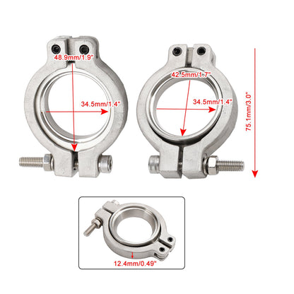Kit di morsetti a V Wastegate TiAL MV-S da 38 mm, 4 pezzi, con viti, dadi e guarnizioni