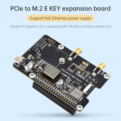 Scheda adattatore di alimentazione Ethernet PoE per Raspberry Pi 5 PCIe a M.2 E Key